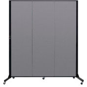 Screenflex 3 Panel Light-Duty Portable Room Divider, 6'5"H x 5'9"W, Fabric Color: Stone