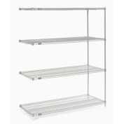 Nexel Poly-Z-Brite® 5 Tier Wire Shelving Add-On Unit, 72"W x 24"D x 63"H