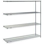 Nexel 5 Tier Wire Shelving Add-On Unit, 60"W x 24"D x 86"H