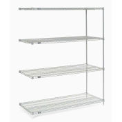 Nexel Poly-Z-Brite® 5 Tier Wire Shelving Add-On Unit, 60"W x 24"D x 74"H