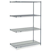 Nexel 5 Tier Wire Shelving Add-On Unit, 48"W x 24"D x 86"H