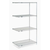 Nexel 5 Tier Chrome Wire Shelving Add-On Unit, 24"W x 21"D x 63"H