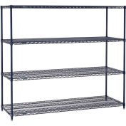 Nexel 5 Tier Wire Shelving Starter Unit, 72"W x 21"D x 63"H