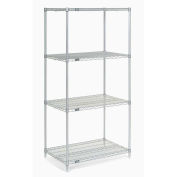 Nexel Poly-Z-Brite® 5 Tier Wire Shelving Starter Unit, 30"W x 24"D x 63"H
