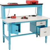 Global Industrial Technical Workbench, Plastic Laminate Top, 60"Wx30"D, Blue