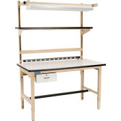 Global Industrial Bench-In-A-Box Standard Workbench, Plastic Laminate Top, 60"Wx30"D, Beige