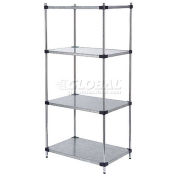 Nexel 5 Tier Solid Galvanized Steel Shelving Starter Unit, 60"W x 24"D x 74"H