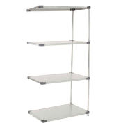 Nexel 5 Tier Solid Stainless Steel Shelving Add-On Unit, 36"W x 18"D x 63"H