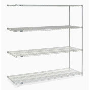 5 Tier Stainless Steel Wire Shelving Add-On Unit, 72"W x 24"D x 86"H