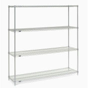 5 Tier Stainless Steel Wire Shelving Starter Unit, 72"W x 24"D x 74"H