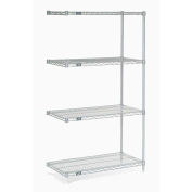 Nexel 5 Tier Silver Epoxy Wire Shelving Add-On Unit, 54"W x 18"D x 63"H