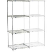 Nexel 5 Tier Silver Epoxy Wire Shelving Add-On Unit, 24"W x 24"D x 63"H