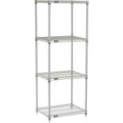 Nexel 5 Tier Silver Epoxy Wire Shelving Starter Unit, 30"W x 24"D x 86"H