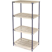 Nexel 5 Tier Vented Plastic Shelving, 42"W x 21"D x 74"H, Nexelon Finish