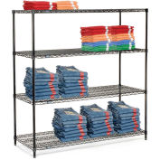Nexel 5 Tier Black Epoxy Wire Shelving Starter Unit, 54"W x 24"D x 74"H