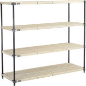 Nexel 5 Tier Vented Plastic Shelving, 60"W x 21"D x 74"H, Nexelon Finish