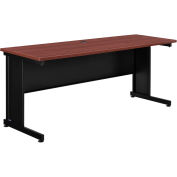 Global Industrial Office Desk, 72"W x 24"D x 30"H,  Mahogany Top, Black Frame