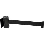 Global Industrial Wall Mount Retractable Belt Barrier, Black Case W/7-1/2' Black Belt