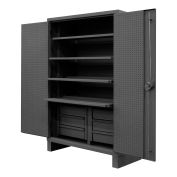 Durham Heavy Duty Pegboard & Shelf Cabinet HDCDP244878-4SS6B95 - 12 Gauge 48-3/16"Wx24-1/16"Dx78"H