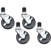 Caster Kit For Stainless Steel Workbenches, 5" Swivel Locking Casters, 4/Pack
