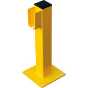 Global Industrial Steel Lift-Out Guard Rail End Post, Single-Rail, 20"H, Yellow