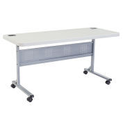 Blow Molded Folding Training Table, Gray, 60" x 24"