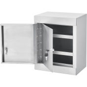 Global Industrial Stainless Steel Small Narcotics Cabinet, Double Door/Double Lock