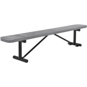Global Industrial 96" Perforated Metal Outdoor Flat Bench, Gray