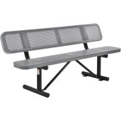 Global Industrial 72" Picnic Bench With Backrest, Gray