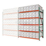 Global Industrial Record Storage Rack Add-On Letter Polyethylene Box 120"W x 48"D x 96"H