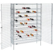 Nexel Chrome, 104 Bottle, Wine Security Shelving Unit, 48"W x 14"D x 66"H