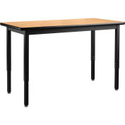 Height Adjustable Table, 72"W x 24"D x 22-1/4 to 37-1/4"H, Oak