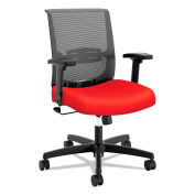 HON Mid-Back Task Chair, Syncho-Tilt Control, Fabric, Red, Convergence Series
