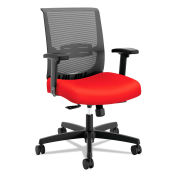 HON Mid-Back Task Chair, Syncho-Tilt Control, Seat Slide, Red, Convergence Series