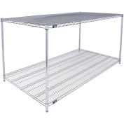 Nexel ESD, 2 Tier, Wire Shelving Starter Unit, 72"W x 36"D x 34"H