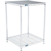 Nexel ESD, 2 Tier, Wire Shelving Starter Unit, 24"W x 24"D x 34"H