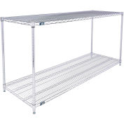Nexel ESD, 2 Tier, Wire Shelving Starter Unit, 72"W x 21"D x 34"H
