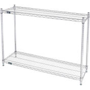 Nexel ESD, 2 Tier, Wire Shelving Starter Unit, 48"W x 12"D x 34"H