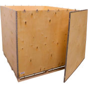 Global Industrial 6 Panel Shipping Crate w/ Lid & Pallet, 59-1/4"L x 59-1/4"W x 54-1/2"H