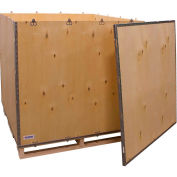 Global Industrial 6 Panel Shipping Crate w/ Lid & Pallet, 47-1/4"L x 47-1/4"W x 42-1/2"H