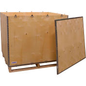 Global Industrial 6 Panel Shipping Crate w/ Lid & Pallet, 47-1/4"L x 39-1/4"W x 36-1/2"H