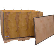 Global Industrial 6 Panel Shipping Crate w/ Lid & Pallet, 47-1/4"L x 29-1/4"W x 29-1/2"H