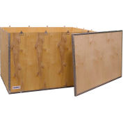 Global Industrial 4 Panel Hinged Shipping Crate w/ Lid, 47-5/16"L x 29-1/4"W x 29-1/2"H