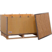 Global Industrial 4 Panel Hinged Shipping Crate w/ Lid & Pallet, 40-1/4"L x 28"W x 20"H