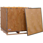 Global Industrial 4 Panel Hinged Shipping Crate w/Lid & Pallet, 39-1/2"L x 39-1/2"W x 34-1/2"H