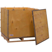 Global Industrial 4 Panel Hinged Shipping Crate w/ Lid & Pallet, 35"L x 35"W x 31"H