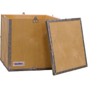 Global Industrial 4 Panel Hinged Shipping Crate w/Lid & Pallet, 17-1/4"L x 17-1/4"W x 17-1/2"H