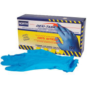 North Safety Dexi-Task Disposable Industrial Nitrile Gloves, 5-Mil,  Blue, Powder-Free, XL, 100/Box