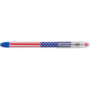 Pentel R.S.V.P. Stars & Stripes Stick Ballpoint Pen, 0.7mm, Black Ink, Dozen