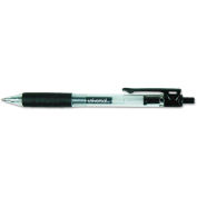 Universal Comfort Grip Retractable Gel Pen, 0.7mm, Black Ink, Clear/Black Barrel, 36/Pack